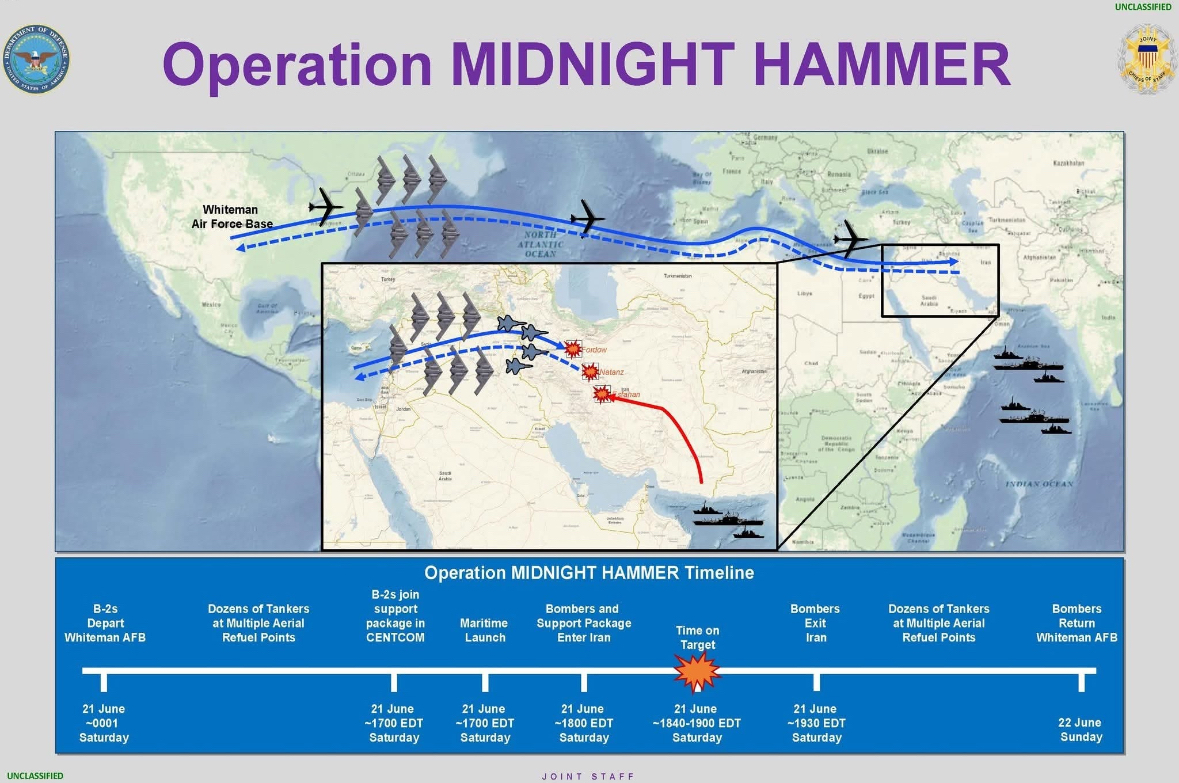 Operation Midnight Hammer – Details on the Successful Strikes of Iran’s Underground Nuclear Facilities